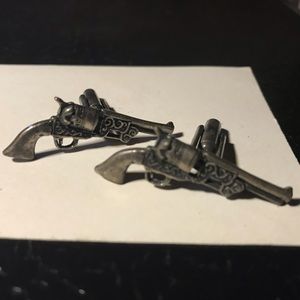 Pistol Cufflinks Antique Vintage